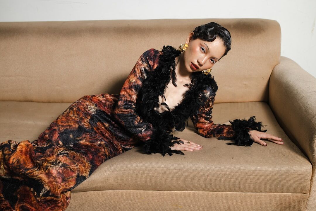 model wearing sustainable fashion dress